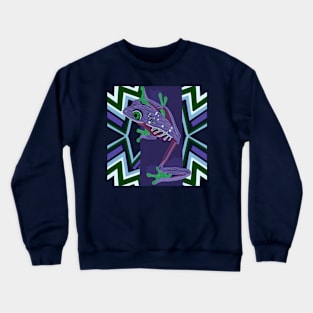 Purple Tree Frog Design Crewneck Sweatshirt